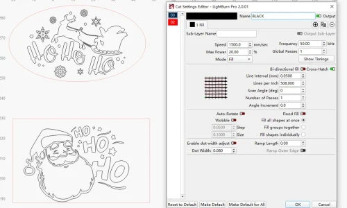 parameters for laser marking a leather label for hats